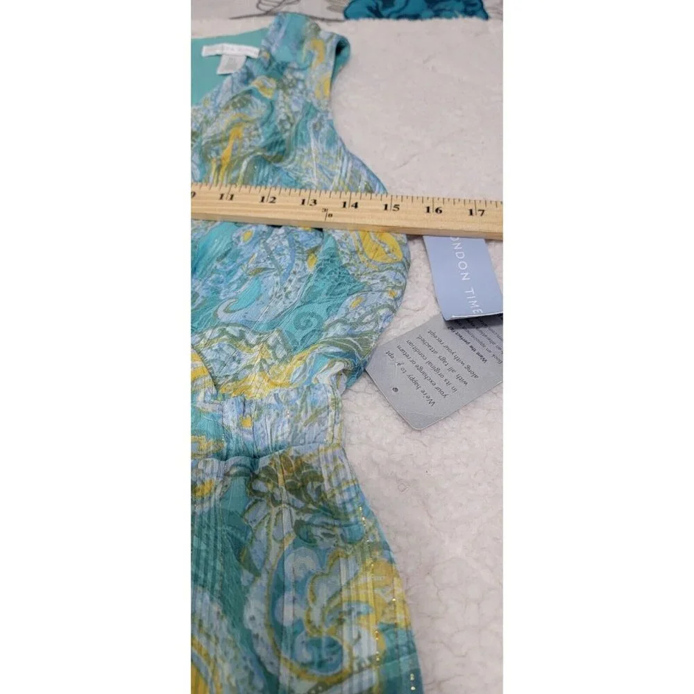 London Times Maxi Womens Dress V Neck Paisley Sleeveless Multicolored Size 4 - Picture 11 of 13